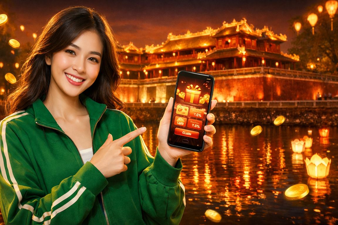 Chợ đêm Huế nhộn nhịp, gợi lên hình ảnh người chơi nhận thưởng VIP casino trực tuyến tại miền Trung Việt Nam